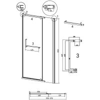 Душевая дверь Grossman Pragma 120 профиль Черный матовый стекло шиншилла арт-100.K33.03.120.21.02 — фото 11, Распашные душевые двери