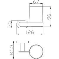 Стакан для зубных щеток Rav Slezak Yukon Хром Белый арт-YUA0201CB — фото 2, Стаканы для зубных щеток