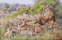 Фреска Ortograf Животные 8275 Фактура флок FLK Флизелин (2,3*1,5) Коричневый/Зеленый, Животные/Пейзаж/Живопись арт-8275 (флок FLK) — фото 2, Фрески