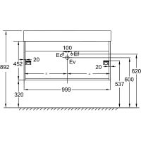 Тумба под раковину Jacob Delafon Vivienne 100 подвесная Белая глянцевая арт-EB1668-J5-J5 — фото 3, Тумбы под раковину