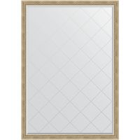 Зеркало Evoform Exclusive-G 183х128 с гравировкой в багетной раме - Состаренное серебро с плетением 70 мм арт-BY 4476 — фото 1, Зеркала в ванную комнату