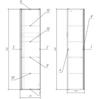 Шкаф пенал Cersanit Moduo 40 подвесной Белый арт-SB-SL-MOD/Wh — фото 3, Пеналы для ванной комнаты