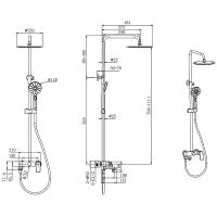 Душевая система Aquatek Хром арт-AQ2040CR — фото 2, Душевые стойки