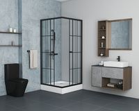 Душевой уголок Niagara Nova NG-0190-14 90х90 профиль Черный стекло прозрачное с принтом арт-_01901412 — фото 4, Квадратные душевые уголки