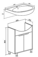 Тумба под раковину Runo Эко 60 Белая Лиственница арт-00000001144 — фото 5, Тумбы под раковину