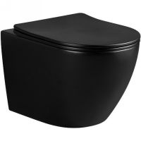 Унитаз Ceruttispa Ticino Aria MB подвесной Черный матовый с сиденьем Микролифт арт-CT8918 — фото 1, Подвесные унитазы