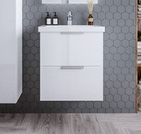 Товар: Тумба под раковину Бриклаер Хелена 60 подвесная Высокий белый глянец арт-4627125416354 - фото 2 Тумба под раковину Бриклаер Хелена 60 подвесная Высокий белый глянец арт-4627125416354 — фото 2, Тумбы под раковину