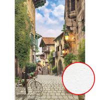 Фреска Ortograf Городской пейзаж 33268 Фактура бархат FX Флизелин (1,9*2,7) Бежевый/Зеленый/Голубой, Город/Листья арт-33268 (бархат FX) — фото 1, Фрески