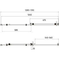 Душевая дверь Veconi Vianno VN-74 130 профиль Хром стекло прозрачное арт-VN74-130-01-C4 — фото 3, Раздвижные душевые двери