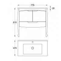 Товар: Тумба под раковину Veedi Lord 80 Белая арт-LRD800T-DR - фото 7 Тумба под раковину Veedi Lord 80 Белая арт-LRD800T-DR — фото 7, Тумбы под раковину