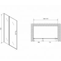 Душевая дверь Abber Sonnenstrand 130 профиль Хром стекло прозрачное арт-AG04130S — фото 4, Распашные душевые двери