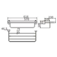 Полка для полотенец CeramaLux Cube Хром арт-12610 — фото 2, Полки для полотенец