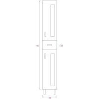 Шкаф пенал Onika Кристалл 30.18 Белый арт-403050 — фото 7, Пеналы для ванной комнаты