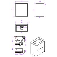 Тумба под раковину WellWant Bello 60 подвесная Белая арт-WWTRN0611PW — фото 7, Тумбы под раковину