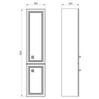 Шкаф пенал ASB-Woodline Каталина 35 Grey Серый арт-12105 — фото 6, Пеналы для ванной комнаты
