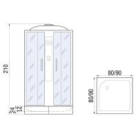 Душевая кабина River Quadro 80x80 МТ с поддоном арт-10000000765 — фото 13, Душевые кабины