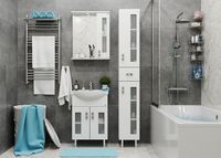 Шкаф пенал Onika Кристалл 30.18 Белый арт-403050 — фото 2, Пеналы для ванной комнаты