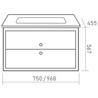 Тумба с раковиной Brevita 50 Shades of Grey Кристиан 80 подвесная Черная матовая Серая матовая арт-УТ000014240 — фото 10, Тумбы с раковиной