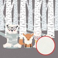 Фреска детская Ortograf Для самых маленьких 32917 Фактура флок FLK Флизелин (2,7*2,7) Серый, Животные арт-32917 (флок FLK) — фото 3, Фрески