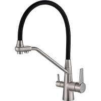 Смеситель для кухни ZorG Steel Hammer Сатин Черный арт-SH 903-6 SATIN — фото 1, Смесители для кухни