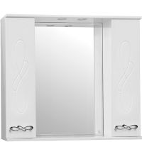 Зеркало со шкафом Style Line Венеция 90 С с подсветкой Белый глянец арт-ЛС-00000264 — фото 1, Зеркальные шкафы в ванную