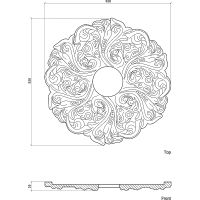 Розетка потолочная Европласт 520x35x520 мм арт-1.56.003 — фото 3, Розетки потолочные