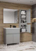 Шкаф пенал Aquaton Форест 40 Туманный серый арт-1A278603FR4D0 — фото 4, Пеналы для ванной комнаты