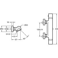 Смеситель для ванны Jacob Delafon Rivoli с термостатом Хром арт-E24325-CP — фото 7, Смеситель для ванны
