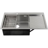 Кухонная мойка Fabia 80х50 Сатин арт-80503L — фото 1, Кухонные мойки