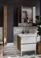 Зеркальный шкаф Aquaton Сканди 70 Белый Дуб рустикальный арт-1A252202SDZ90 — фото 5, Зеркальные шкафы в ванную