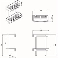 Полка корзина Azario Хром арт-AZ-170-2 — фото 2, Полки для ванной и душа