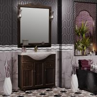 Тумба под раковину Opadiris Тибет 85 с решеткой Орех антикварный арт-00-00002851 — фото 3, Тумбы под раковину