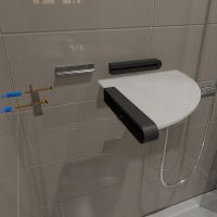 Стеклянная полка Altasan Лотос угловая Черная матовая арт-ЛТ71ЧМ — фото 5, Полки для ванной и душа