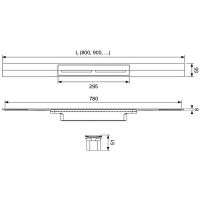 Душевой лоток Tece Drainprofile 160 с решеткой Хром матовой арт-671600 — фото 8, Душевые лотки