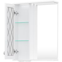 Зеркало со шкафом Volna Milena 55 L с подсветкой Белое арт-zsMLN55.L-01 — фото 9, Зеркальные шкафы в ванную