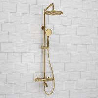 Душевая система WasserKRAFT с термостатом Золото глянцевое арт-A188.208.207.PG Thermo — фото 6, Душевые стойки