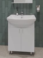 Тумба с раковиной Orange Лайт 60 Белый глянец арт-LA-60TUW+GR — фото 2, Тумбы с раковиной