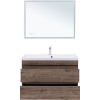 Тумба под раковину Aquanet Нота New 100 подвесная Дуб веллингтон табак арт-334194 — фото 7, Тумбы под раковину