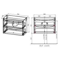 Тумба под раковину Style Line Бергамо 70 подвесная Белая антискрейч арт-СС-00002320 — фото 6, Тумбы под раковину