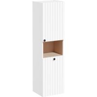 Шкаф пенал Vitra Root Groove 40 R подвесной с бельевое корзиной Белый матовый арт-69100 — фото 1, Пеналы для ванной комнаты