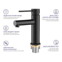 Смеситель для раковины Timo Saona Черный арт-2361/03F — фото 4, Смесители для раковины