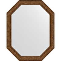 Зеркало Evoform Octagon 55x70 в багетной раме - Виньетка состаренная бронза 56 мм арт-BY 7030 — фото 1, Зеркала в ванную комнату