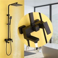 Душевая система Abber Daheim Черная матовая арт-AF8216B — фото 3, Душевые стойки