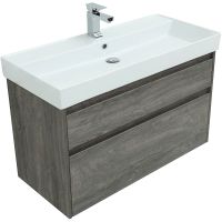 Тумба под раковину Aquanet Nova Lite 100 подвесная Дуб рошелье арт-242582 — фото 2, Тумбы под раковину