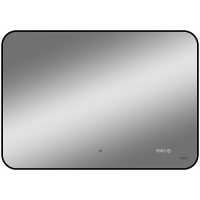 Зеркало Reflection Black View 1000х700 с подсветкой Черное с бесконтактным выключателем, диммером и часами арт-RF4004BV — фото 1, Зеркала в ванную комнату