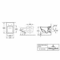 Унитаз Villeroy&Boch Architectura подвесной с сиденьем Микролифт арт-5685HR01 — фото 15, Подвесные унитазы