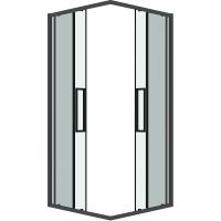 Душевой уголок Grossman Cosmo 80х80 профиль Графит сатин стекло прозрачное арт-300.K33.02.8080.42.00 — фото 11, Квадратные душевые уголки