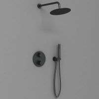 Душевая система Vincea с термостатом Черная матовая арт-VSFW-101TMB — фото 3, Встраиваемые душевые комплекты