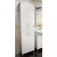 Шкаф пенал СанТа Стандарт 50 Белый арт-501013 — фото 1, Пеналы для ванной комнаты