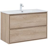 Тумба под раковину Aquanet Милан 100 подвесная Дуб светлый арт-336385 — фото 1, Тумбы под раковину